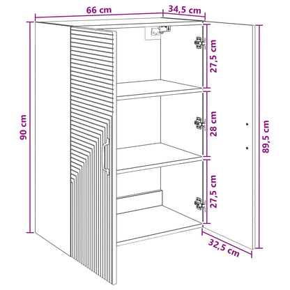 Nástěnná Skříň Bílá 66 X 34,5 X 90 Cm Kompozitní Dřevo