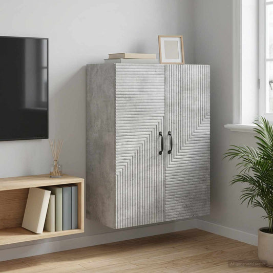 Nástěnná Skříň Betonově Šedá 66 X 34,5 X 90 Cm Kompozitní Dřevo