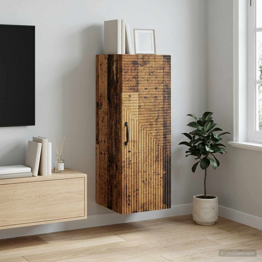 Nástěnná Skříň Staré Dřevo 33 X 34,5 X 90 Cm Kompozitní Dřevo