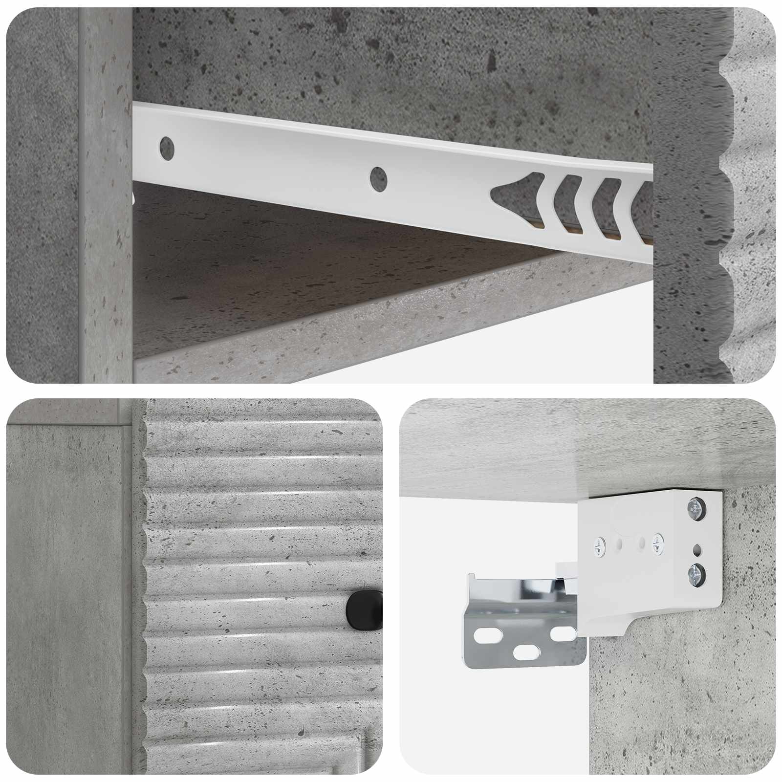 Nástěnný Noční Stolek 2 Pcs Betonově Šedá 34,5 X 33 X 20 Cm
