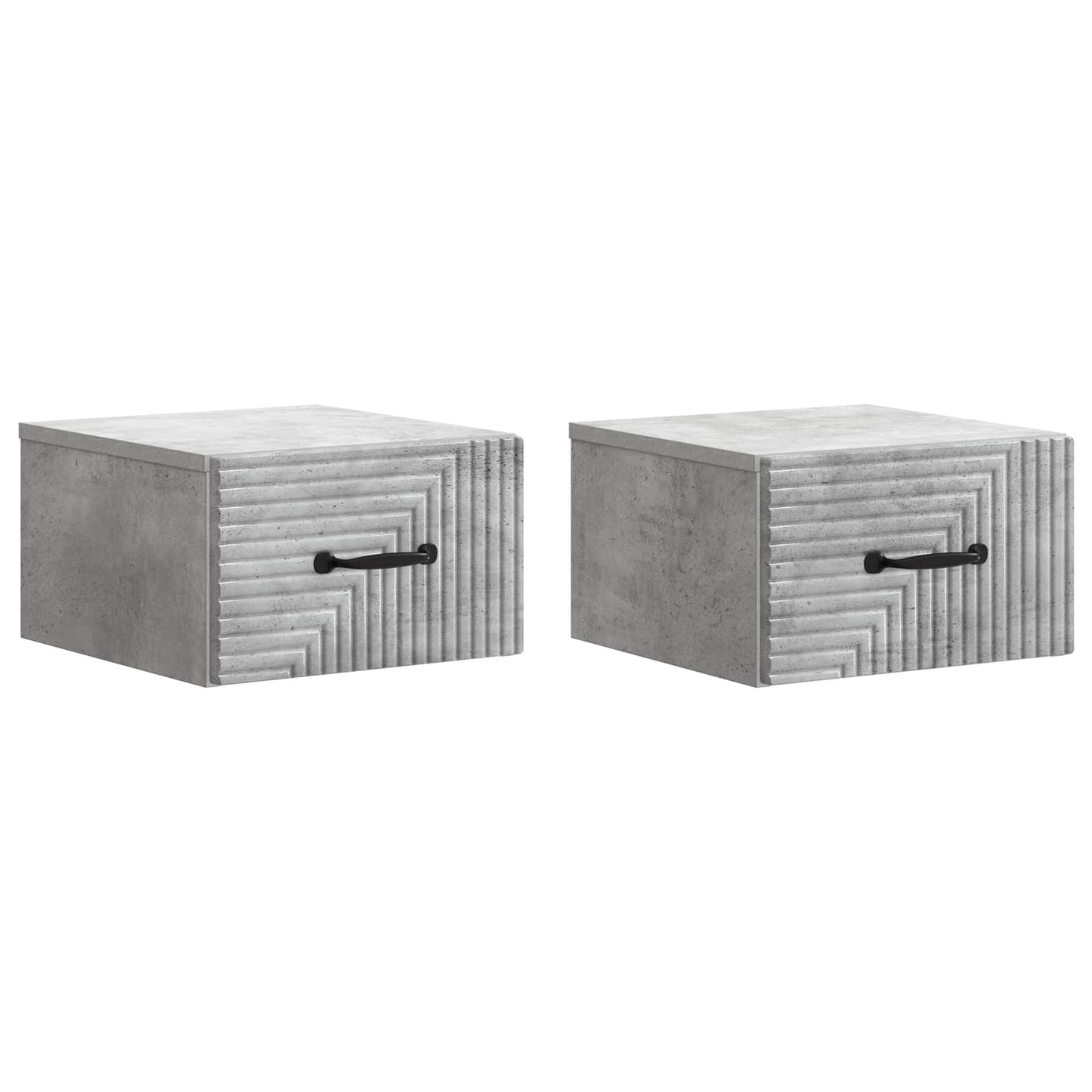 Nástěnný Noční Stolek 2 Pcs Betonově Šedá 34,5 X 33 X 20 Cm
