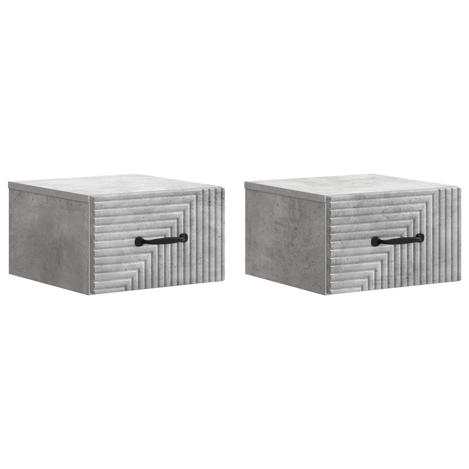 Nástěnný Noční Stolek 2 Pcs Betonově Šedá 34,5 X 33 X 20 Cm