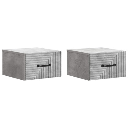 Nástěnný Noční Stolek 2 Pcs Betonově Šedá 34,5 X 33 X 20 Cm