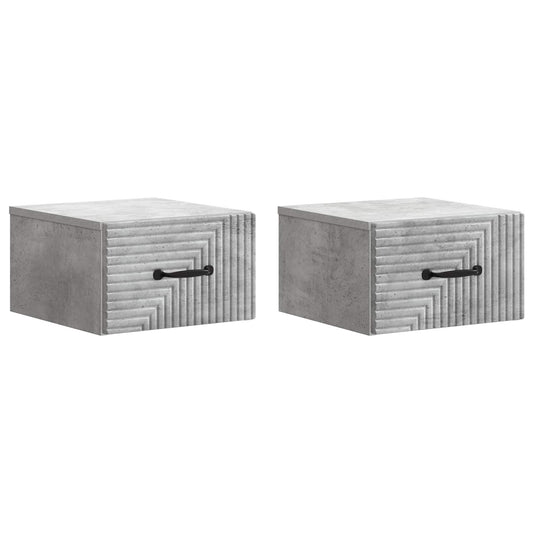 Nástěnný Noční Stolek 2 Pcs Betonově Šedá 34,5 X 33 X 20 Cm