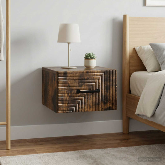 Nástěnný Noční Stolek 2 Pcs Kouřový Dub 34,5 X 33 X 20 Cm