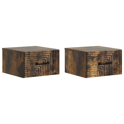 Nástěnný Noční Stolek 2 Pcs Kouřový Dub 34,5 X 33 X 20 Cm