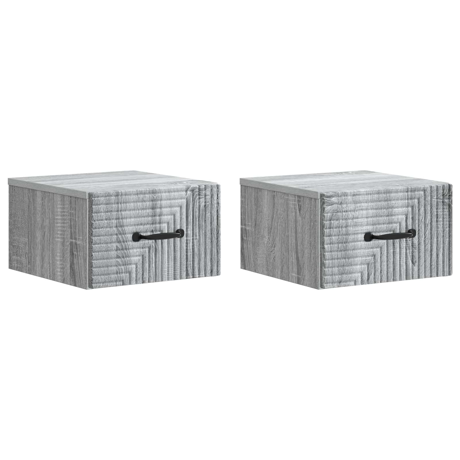 Nástěnný Noční Stolek 2 Pcs Šedá Sonoma 34,5 X 33 X 20 Cm