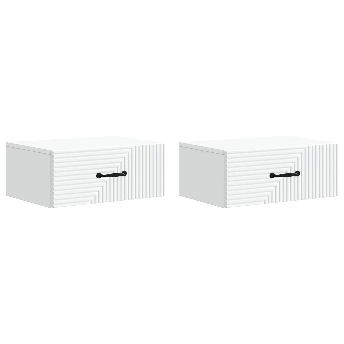 Nástěnný Noční Stolek Se Zásuvkou 2 Pcs Bílá 49 X 34,5 X 20 Cm