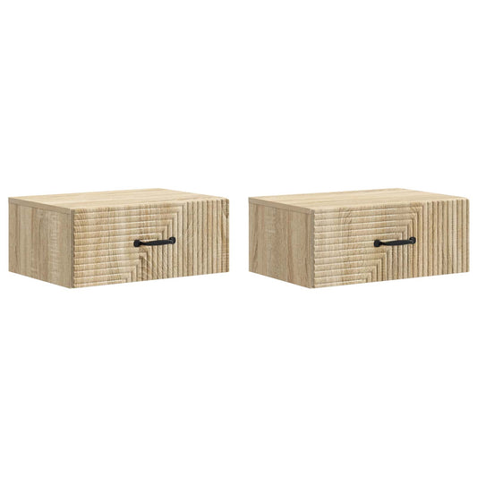 Nástěnný Noční Stolek 2 Pcs Dub Sonoma 49 X 34,5 X 20 Cm