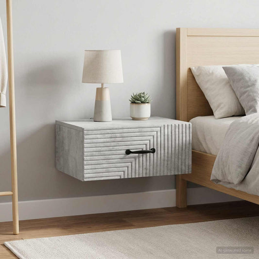 Nástěnný Noční Stolek 2 Pcs Betonově Šedá 49 X 34,5 X 20 Cm