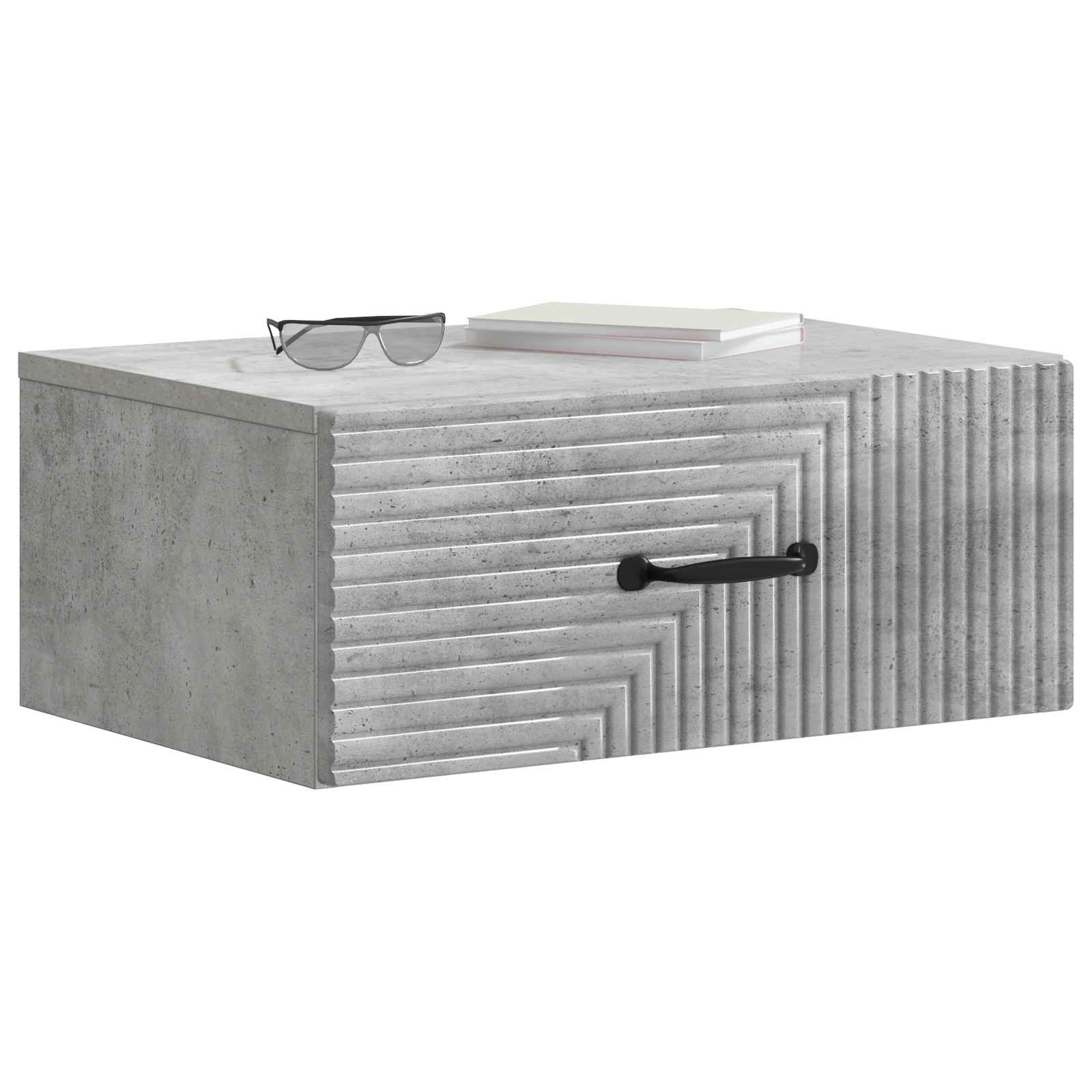 Nástěnný Noční Stolek 2 Pcs Betonově Šedá 49 X 34,5 X 20 Cm