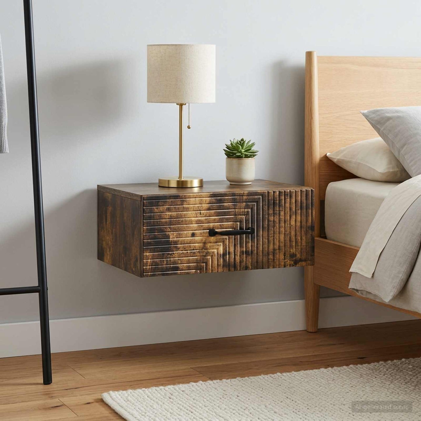 Nástěnný Noční Stolek 2 Pcs Kouřový Dub 49 X 34,5 X 20 Cm