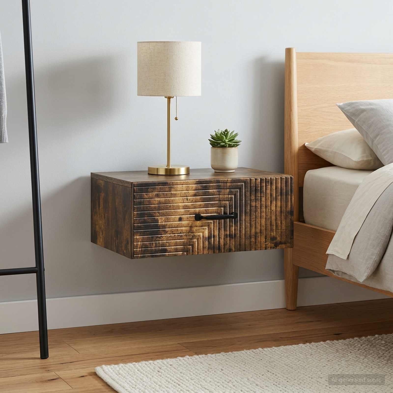 Nástěnný Noční Stolek 2 Pcs Kouřový Dub 49 X 34,5 X 20 Cm
