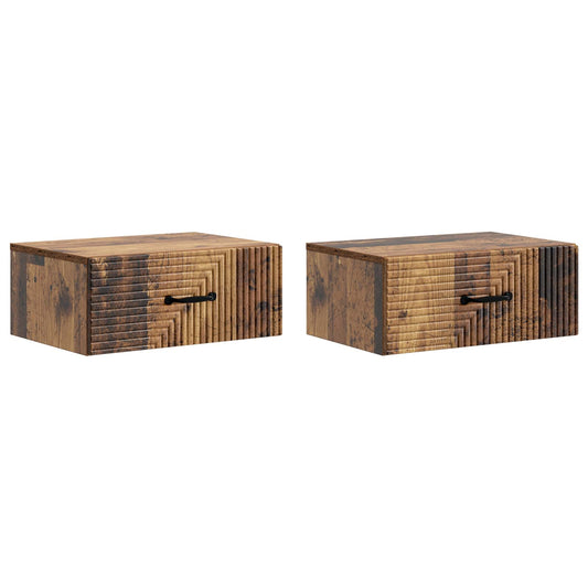 Nástěnný Noční Stolek 2 Pcs Staré Dřevo 49 X 34,5 X 20 Cm