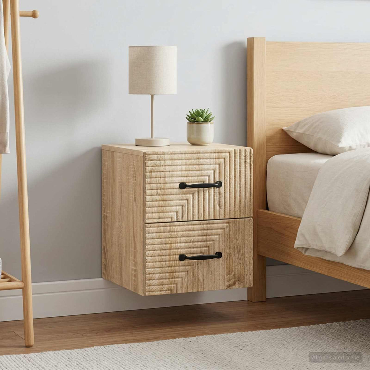 Nástěnný Noční Stolek 2 Pcs Dub Sonoma 34,5 X 33 X 40 Cm