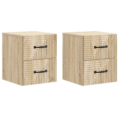 Nástěnný Noční Stolek 2 Pcs Dub Sonoma 34,5 X 33 X 40 Cm