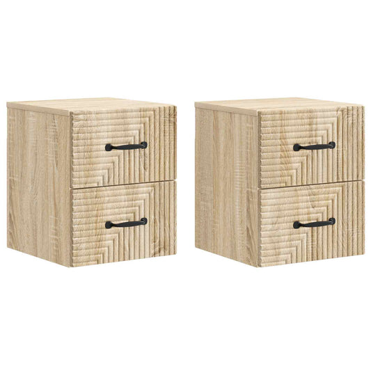 Nástěnný Noční Stolek 2 Pcs Dub Sonoma 34,5 X 33 X 40 Cm