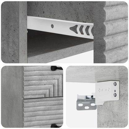 Nástěnný Noční Stolek 2 Pcs Betonově Šedá 34,5 X 33 X 40 Cm