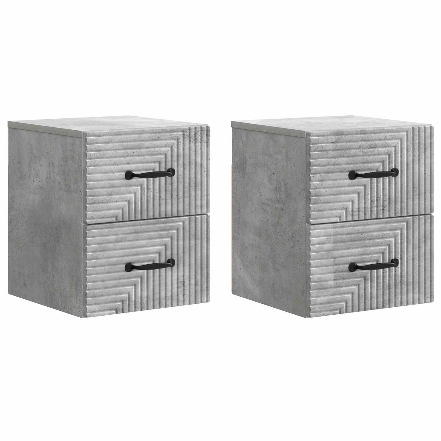 Nástěnný Noční Stolek 2 Pcs Betonově Šedá 34,5 X 33 X 40 Cm