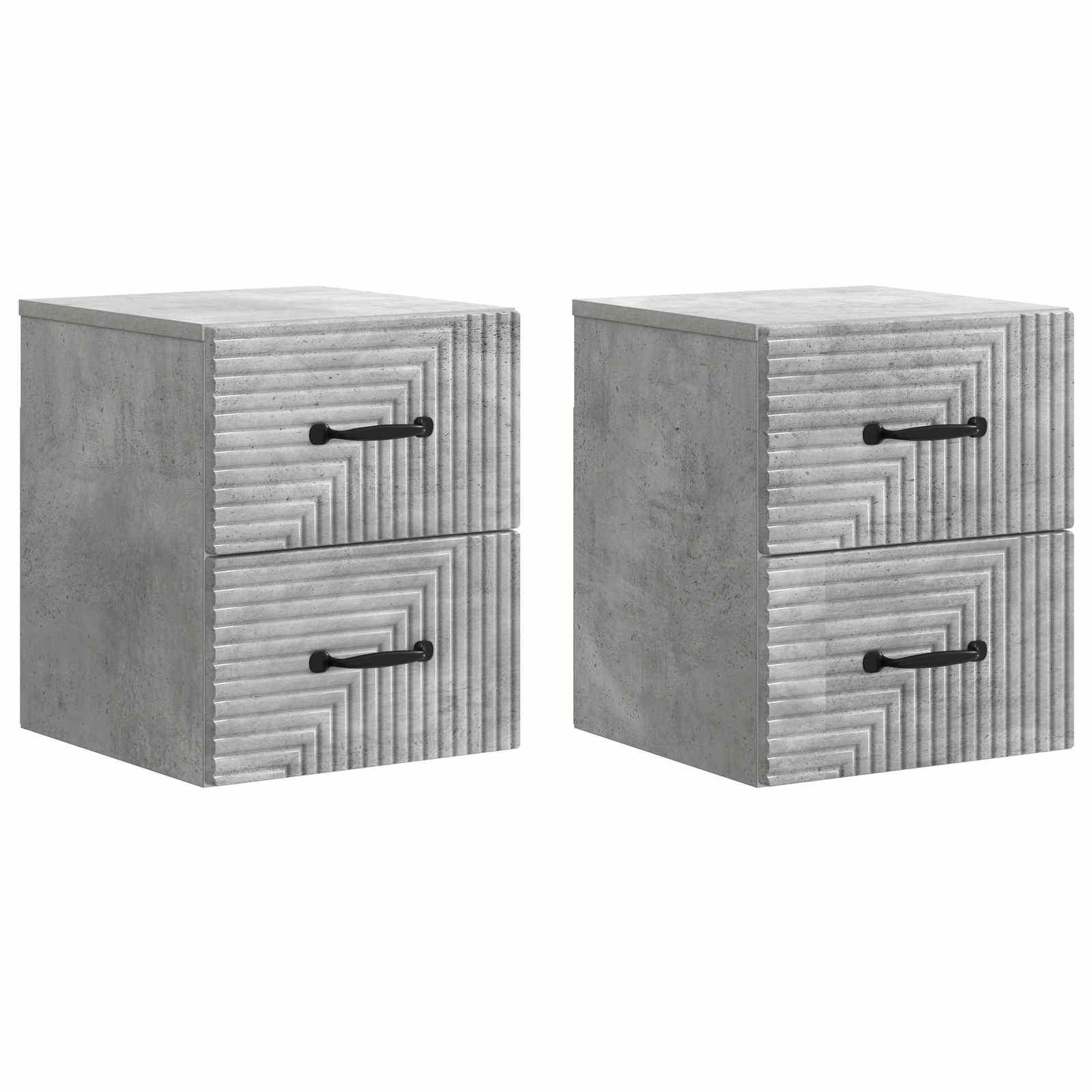 Nástěnný Noční Stolek 2 Pcs Betonově Šedá 34,5 X 33 X 40 Cm