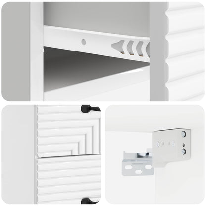 Nástěnný Noční Stolek Bílá S Vysokým Leskem 34,5 X 33 X 40 Cm