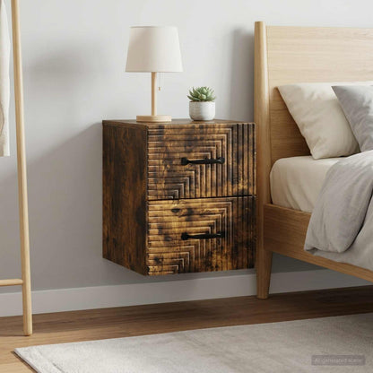 Nástěnný Noční Stolek 2 Pcs Kouřový Dub 34,5 X 33 X 40 Cm