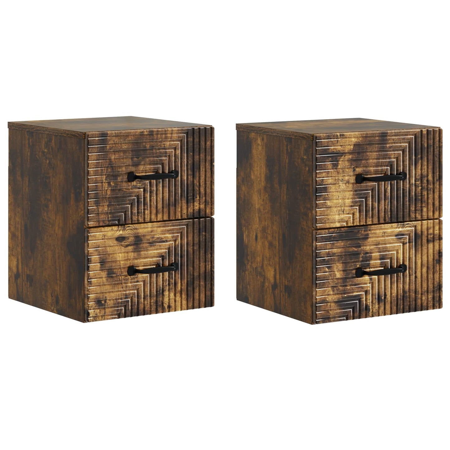 Nástěnný Noční Stolek 2 Pcs Kouřový Dub 34,5 X 33 X 40 Cm