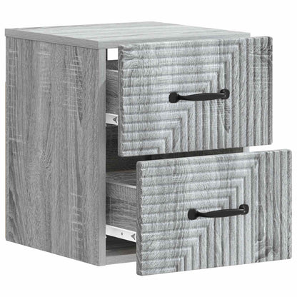 Nástěnný Noční Stolek 2 Pcs Šedá Sonoma 34,5 X 33 X 40 Cm