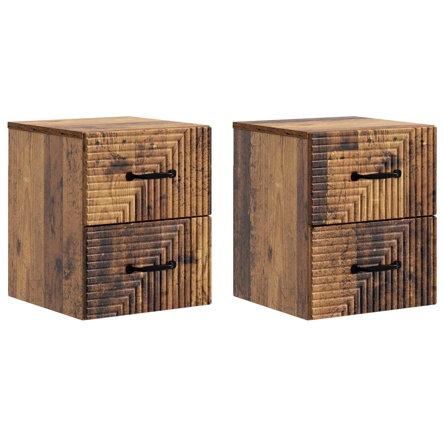 Nástěnný Noční Stolek 2 Pcs Staré Dřevo 34,5 X 33 X 40 Cm
