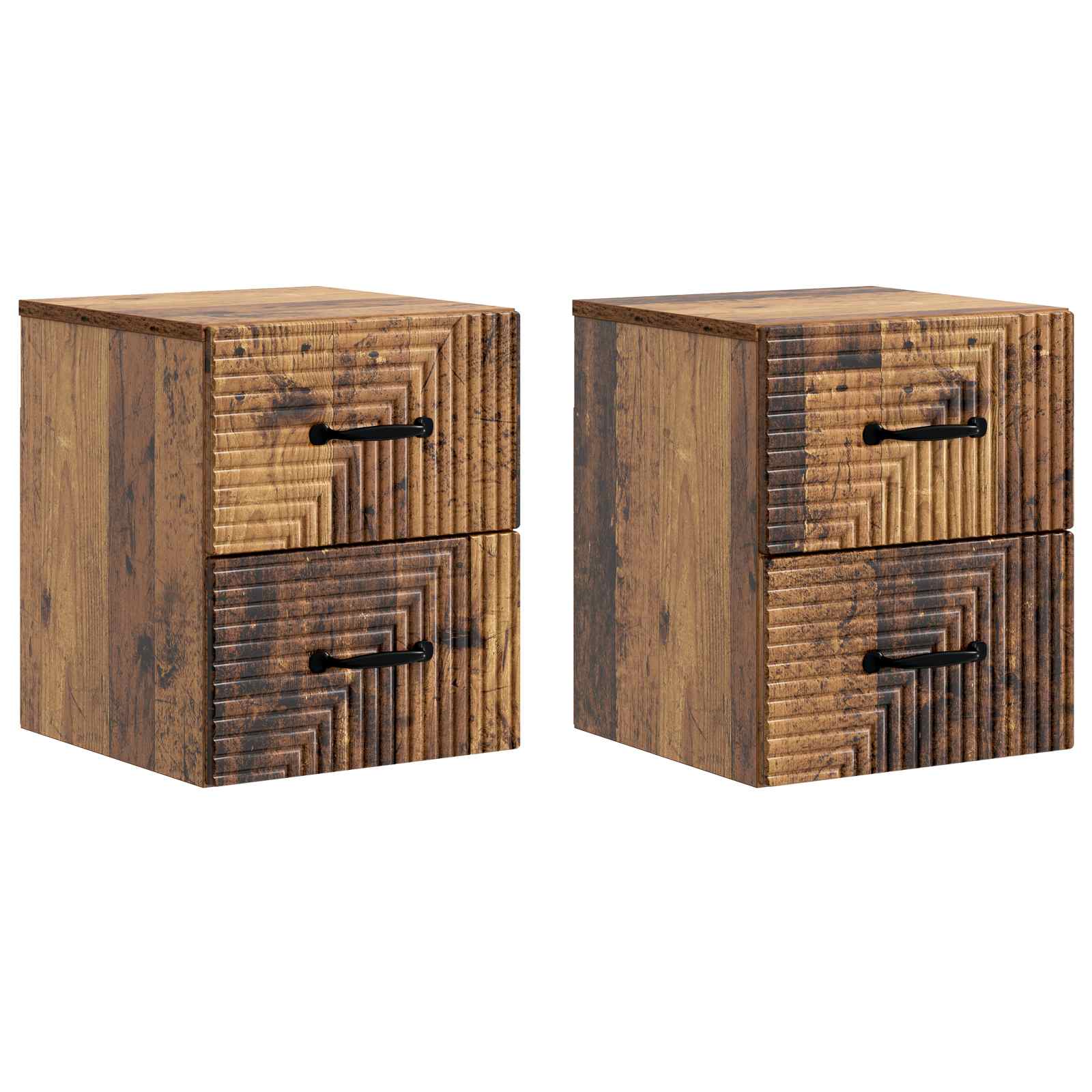 Nástěnný Noční Stolek 2 Pcs Staré Dřevo 34,5 X 33 X 40 Cm
