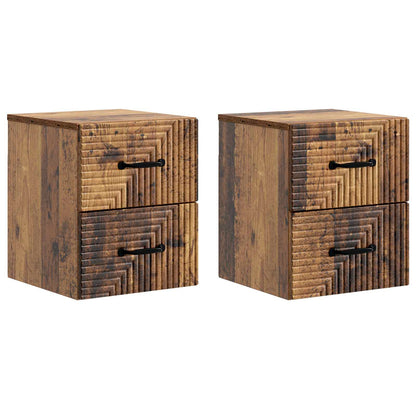 Nástěnný Noční Stolek 2 Pcs Staré Dřevo 34,5 X 33 X 40 Cm
