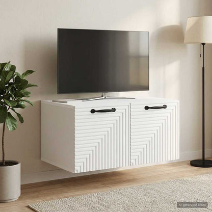Nástěnná Tv Skříň Bílá 59,5 X 41 X 30 Cm Kompozitní Dřevo