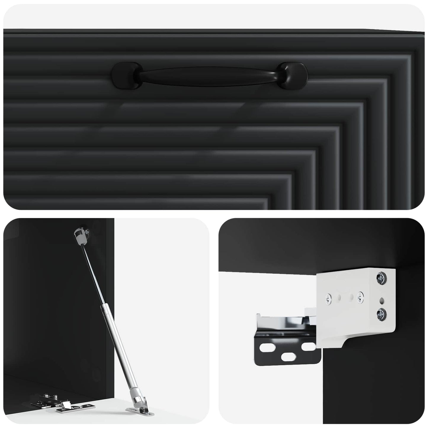Nástěnná Tv Skříň Černá 59,5 X 41 X 30 Cm Kompozitní Dřevo