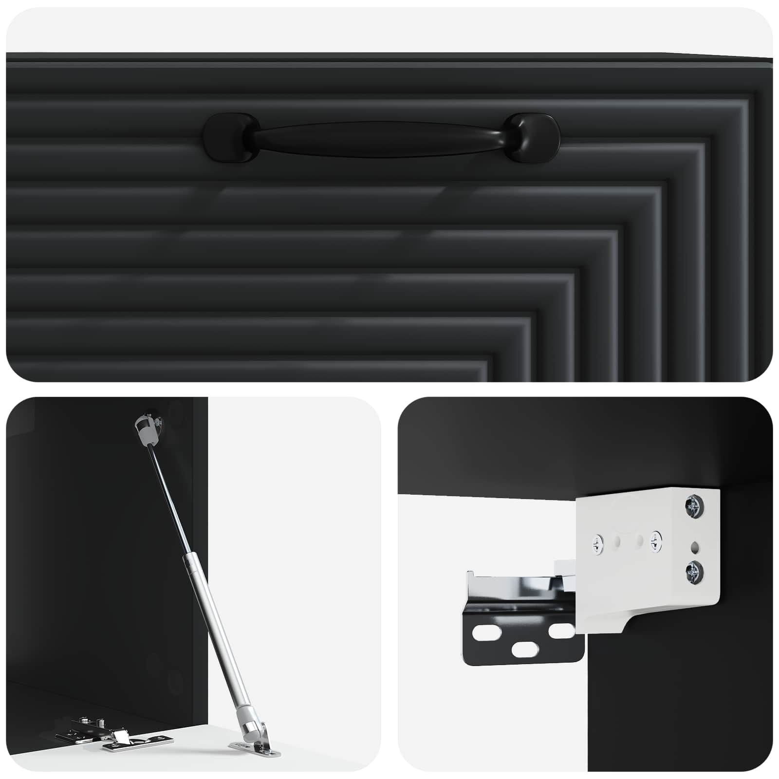 Nástěnná Tv Skříň Černá 59,5 X 41 X 30 Cm Kompozitní Dřevo