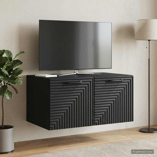 Nástěnná Tv Skříň Černá 59,5 X 41 X 30 Cm Kompozitní Dřevo