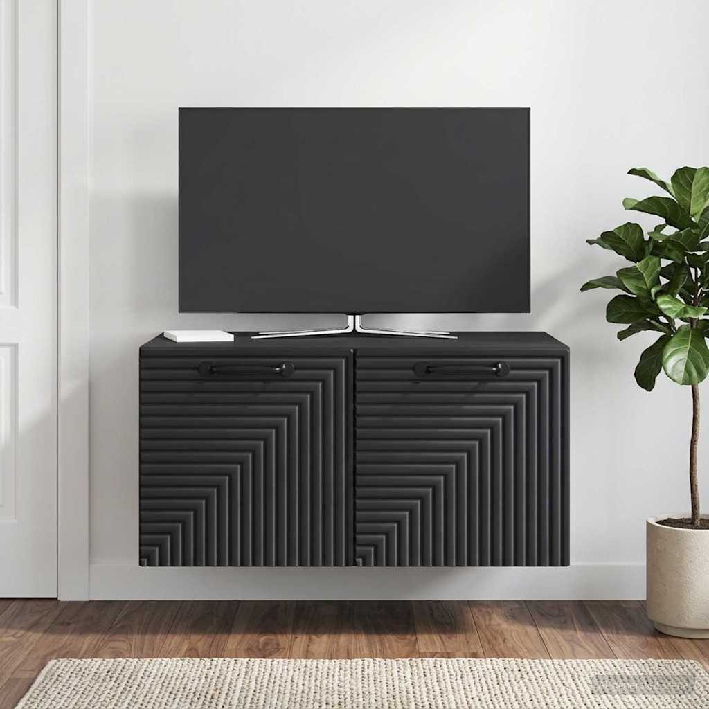 Nástěnná Tv Skříň Černá 59,5 X 41 X 30 Cm Kompozitní Dřevo