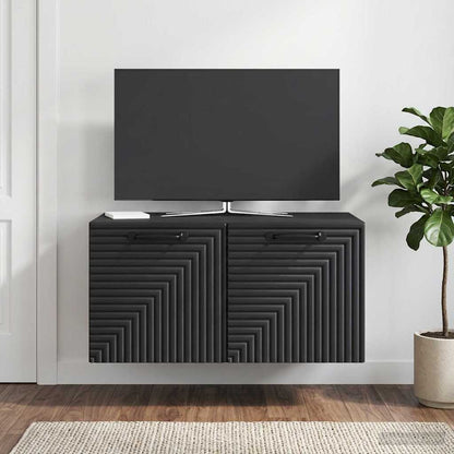 Nástěnná Tv Skříň Černá 59,5 X 41 X 30 Cm Kompozitní Dřevo