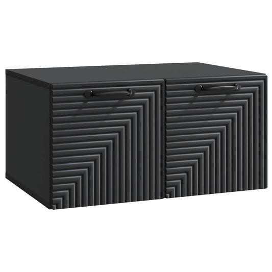 Nástěnná Tv Skříň Černá 59,5 X 41 X 30 Cm Kompozitní Dřevo
