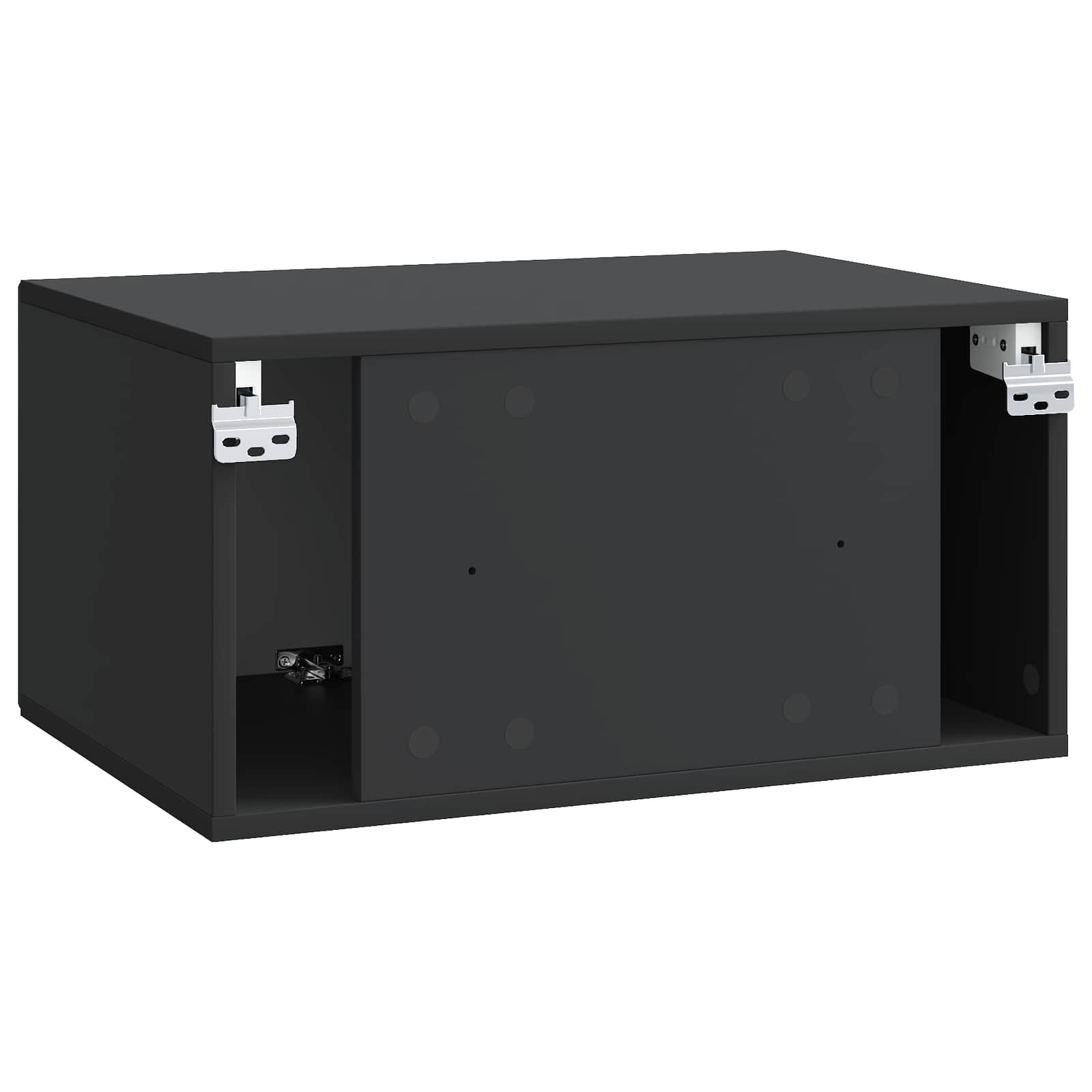 Nástěnná Tv Skříň Černá 59,5 X 41 X 30 Cm Kompozitní Dřevo