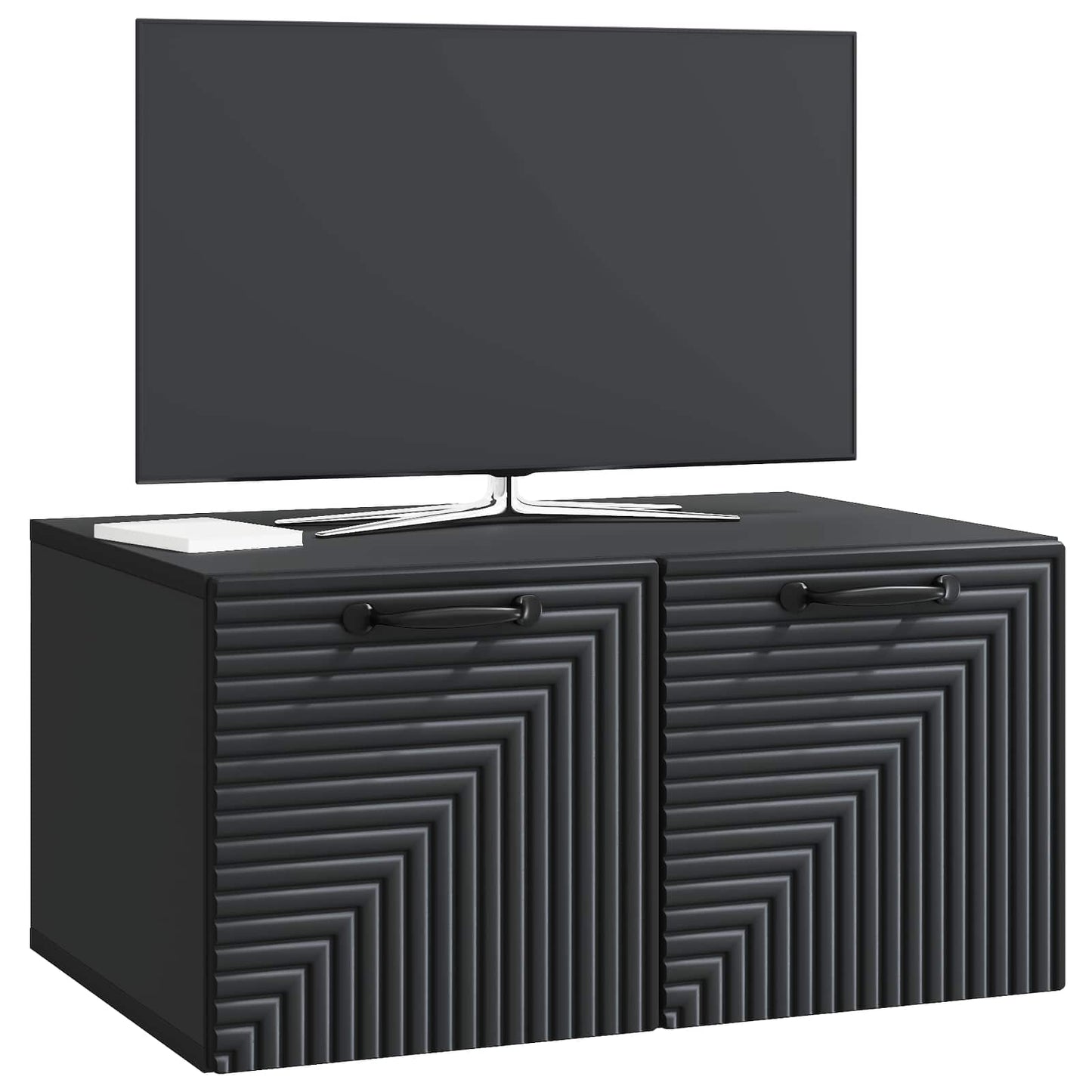 Nástěnná Tv Skříň Černá 59,5 X 41 X 30 Cm Kompozitní Dřevo