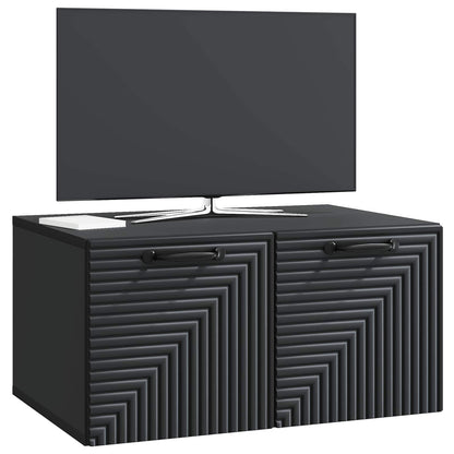 Nástěnná Tv Skříň Černá 59,5 X 41 X 30 Cm Kompozitní Dřevo