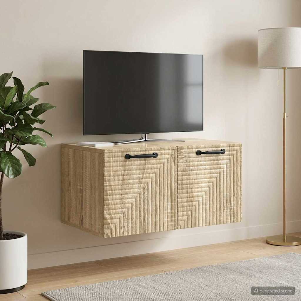 Nástěnná Tv Skříň Dub Sonoma 59,5 X 41 X 30 Cm Kompozitní Dřevo