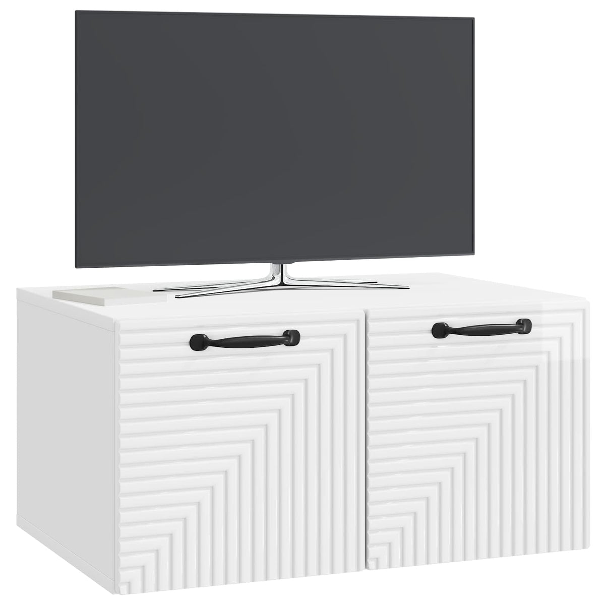 Nástěnná Tv Skříň Bílá S Vysokým Leskem 59,5 X 41 X 30 Cm