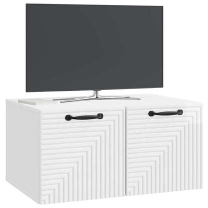 Nástěnná Tv Skříň Bílá S Vysokým Leskem 59,5 X 41 X 30 Cm