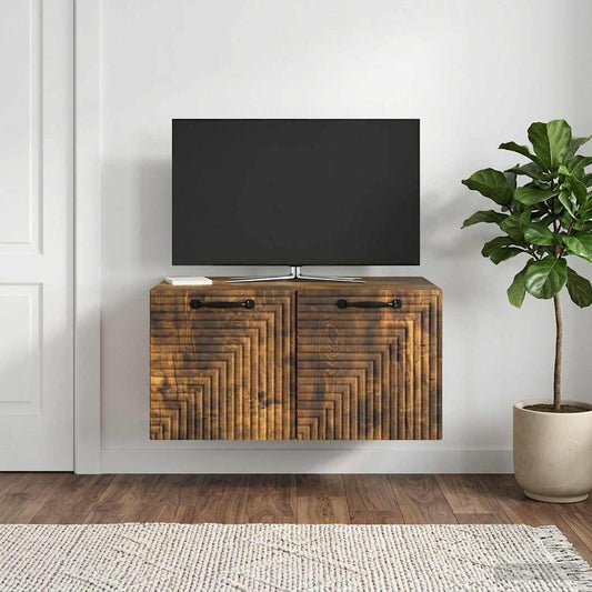 Nástěnná Tv Skříň Nástěnný Kouřový Dub 59,5 X 41 X 30 Cm