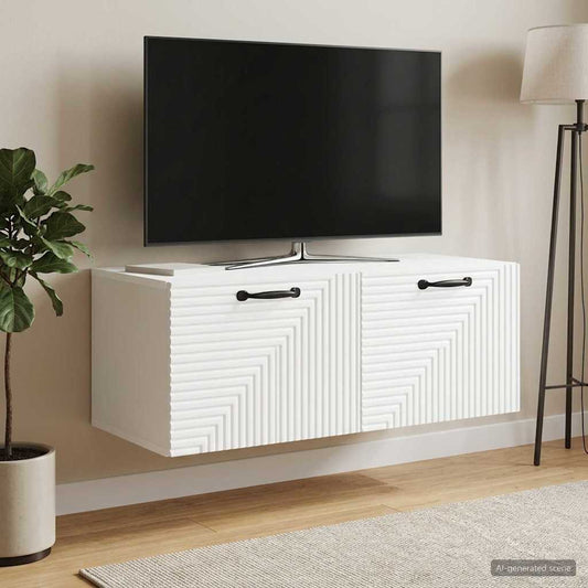 Nástěnná Tv Skříň Bílá 78,5 X 41 X 30 Cm Kompozitní Dřevo