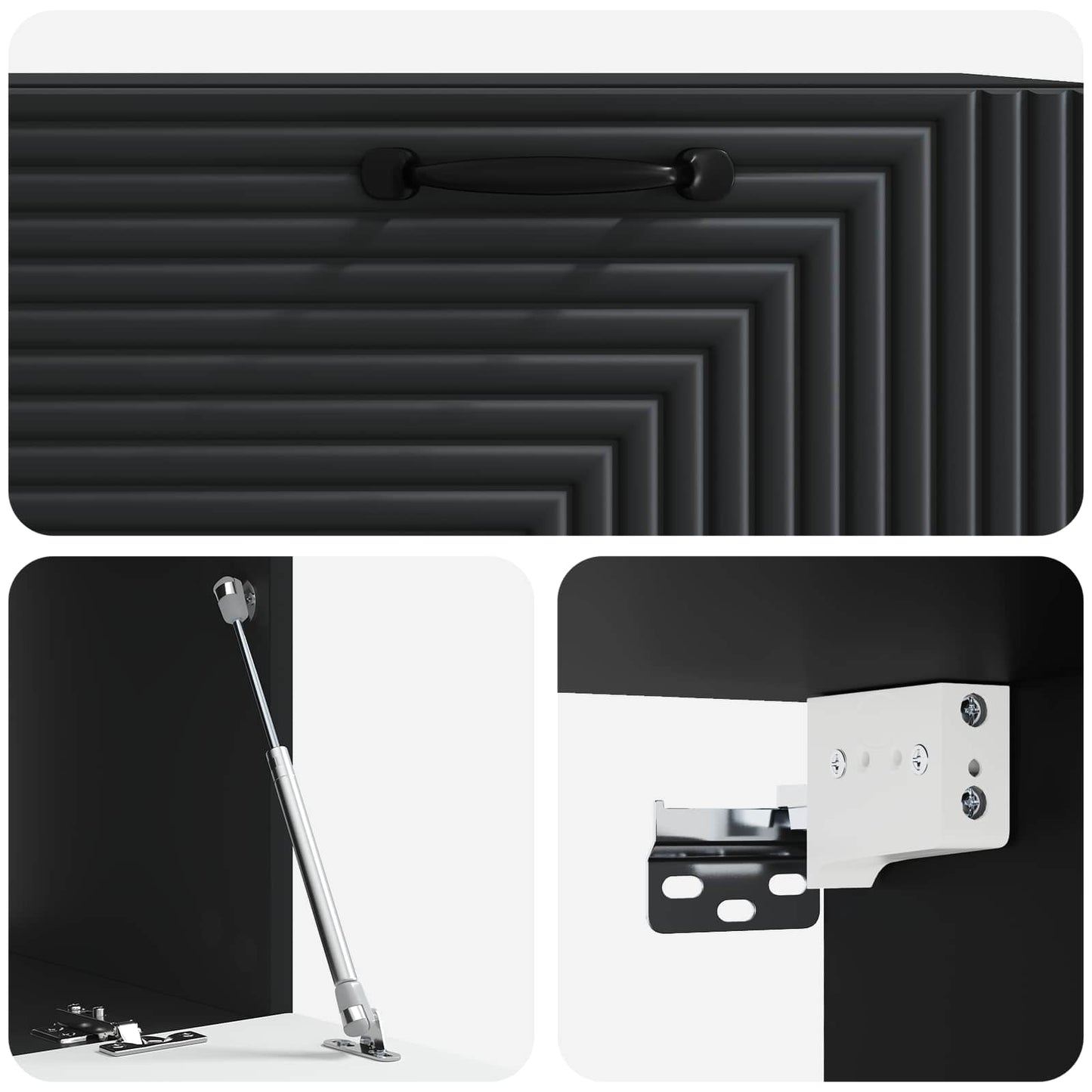 Nástěnná Tv Skříň Černá 78,5 X 41 X 30 Cm Kompozitní Dřevo