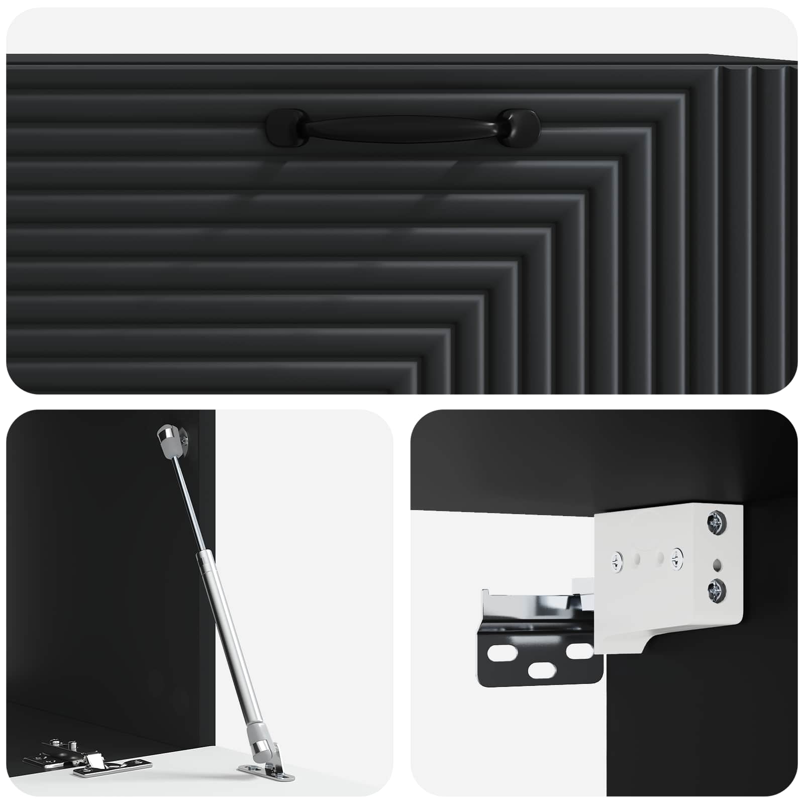Nástěnná Tv Skříň Černá 78,5 X 41 X 30 Cm Kompozitní Dřevo