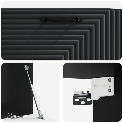 Nástěnná Tv Skříň Černá 78,5 X 41 X 30 Cm Kompozitní Dřevo