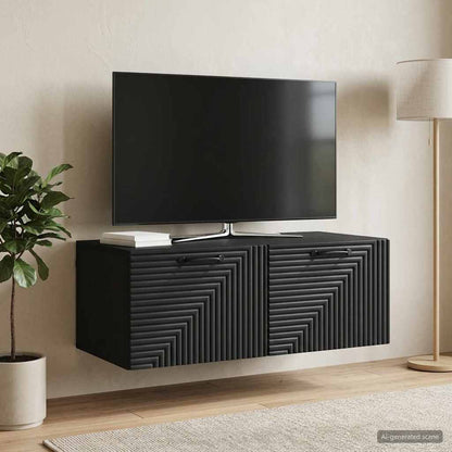 Nástěnná Tv Skříň Černá 78,5 X 41 X 30 Cm Kompozitní Dřevo